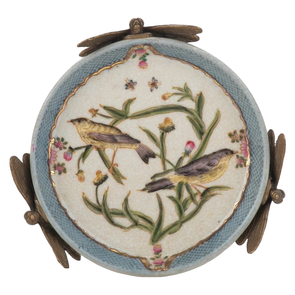 Satin Grass Ormolu Dragonfly Dish