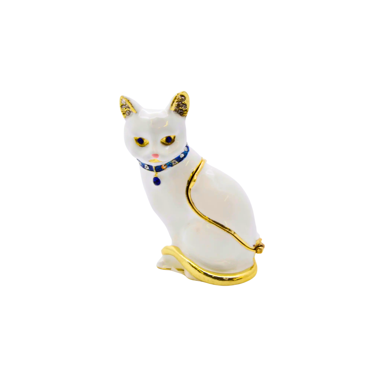 Bejeweled White Cat Box