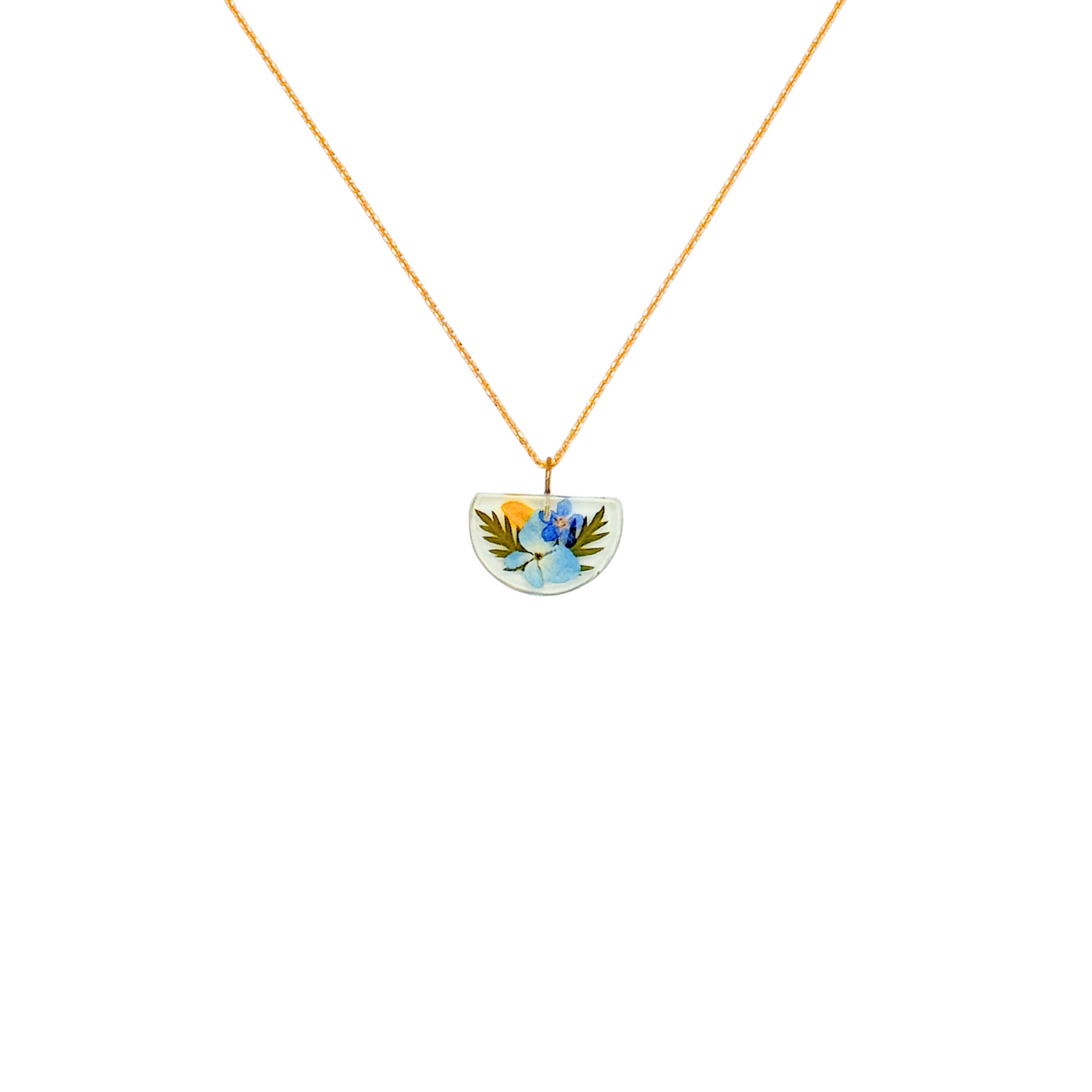 Floral Mix Half Moon Necklace