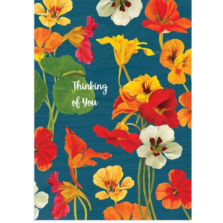 Thinking of You Nasturtium Single Greeting Card