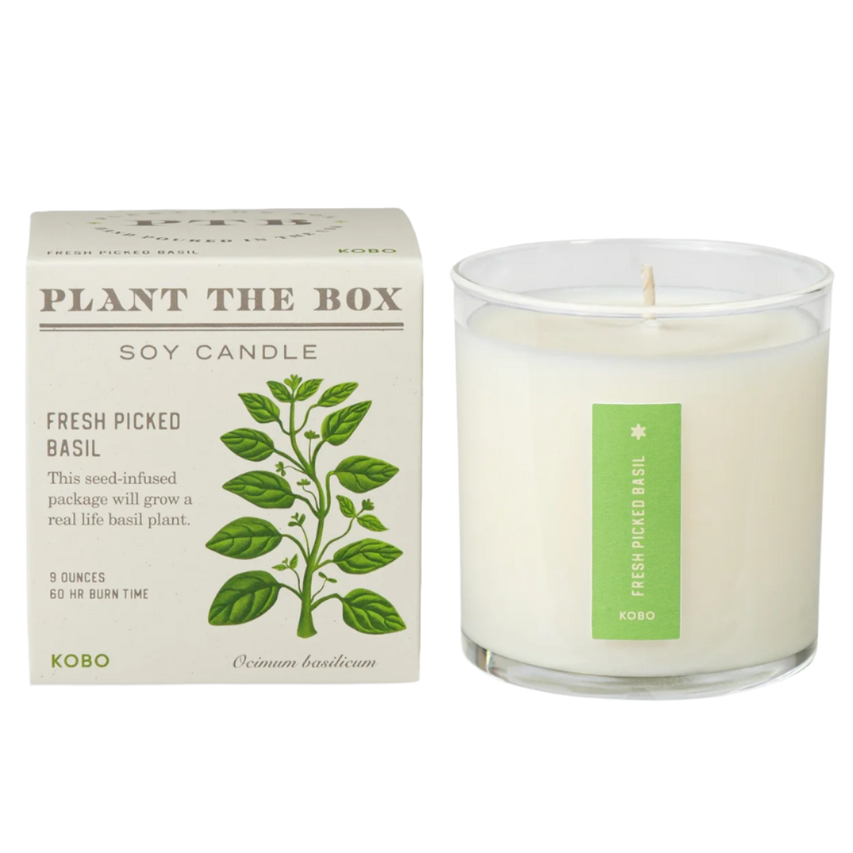 Plant the Box Fresh Basil Candle