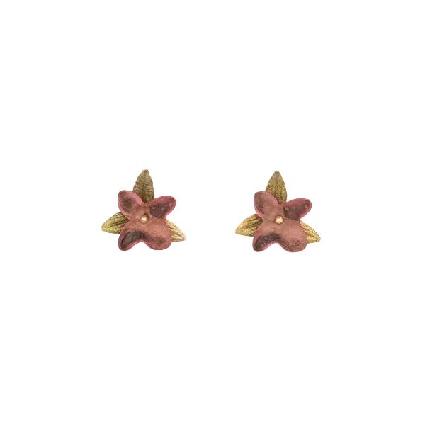 Pink Hydrangea Post Earrings