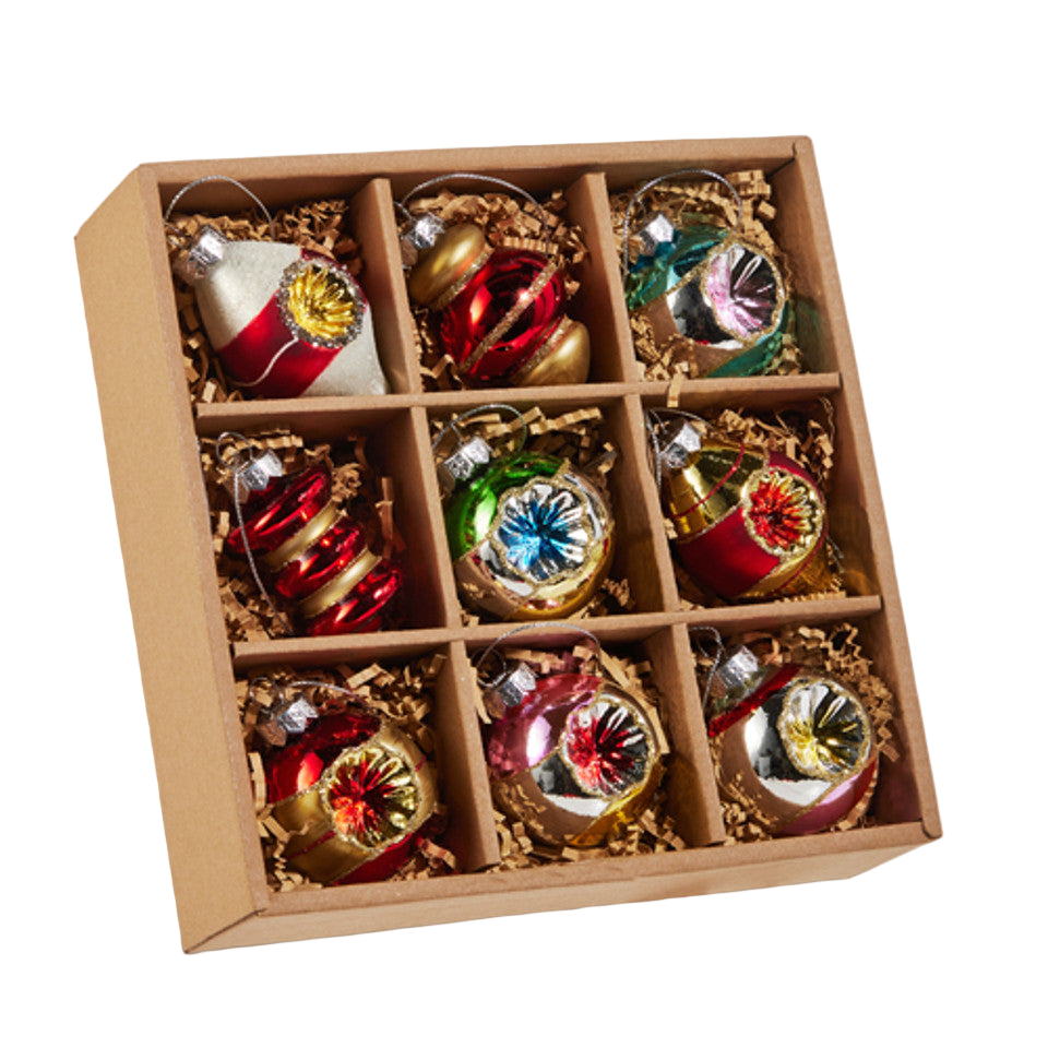 Box of Vintage Ornaments