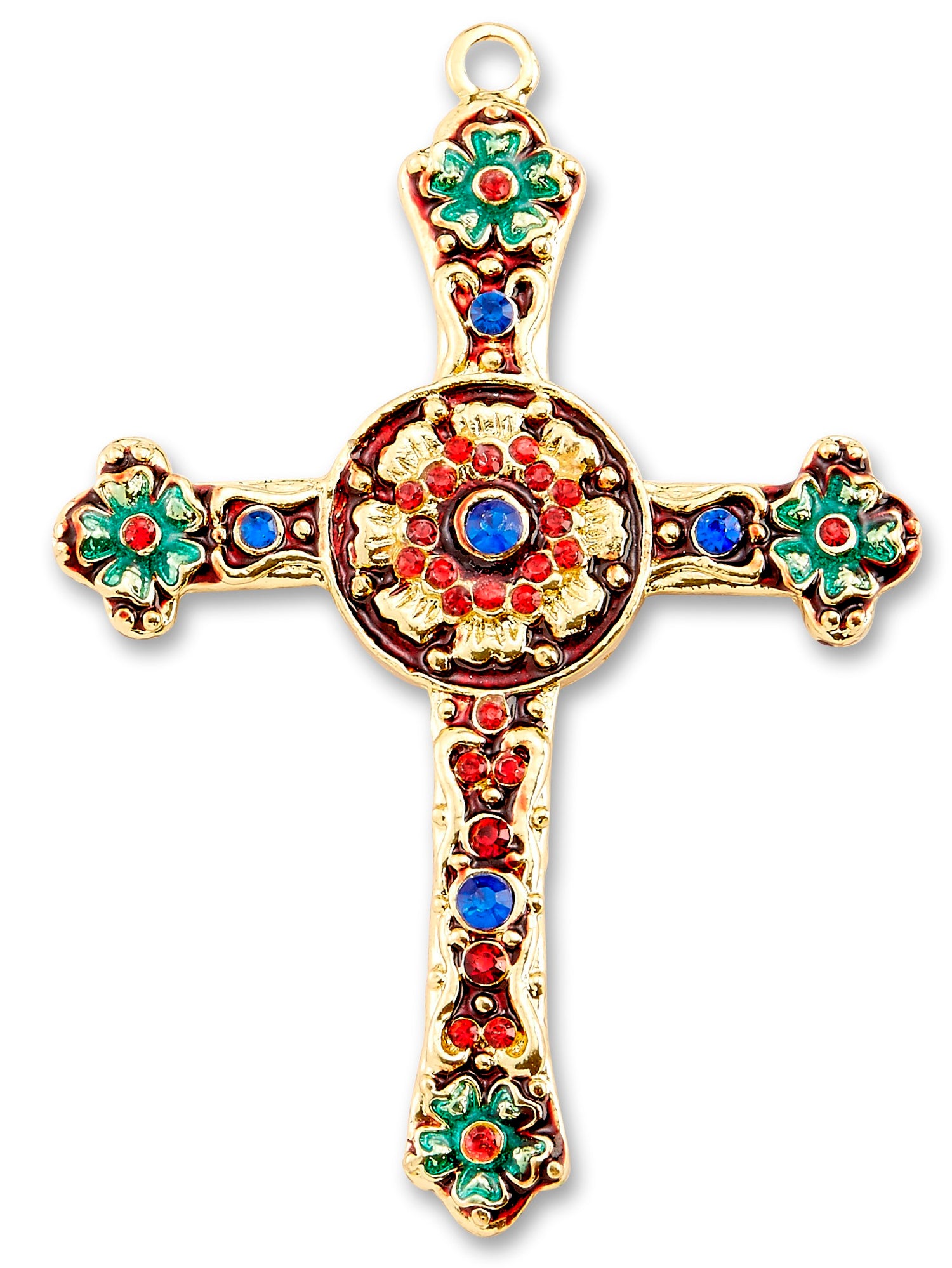 Red Gemstone Cross Ornament