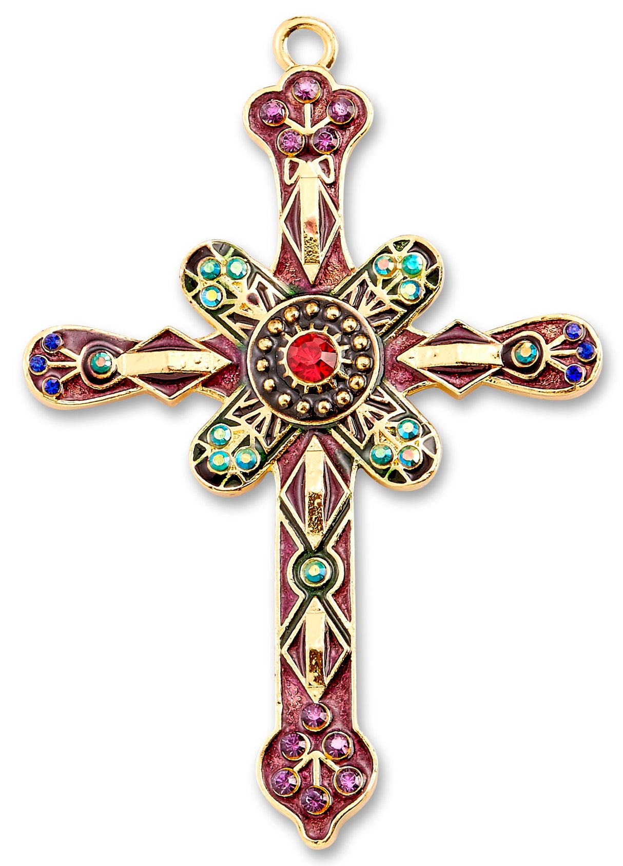 Purple Gemstone Cross Ornament