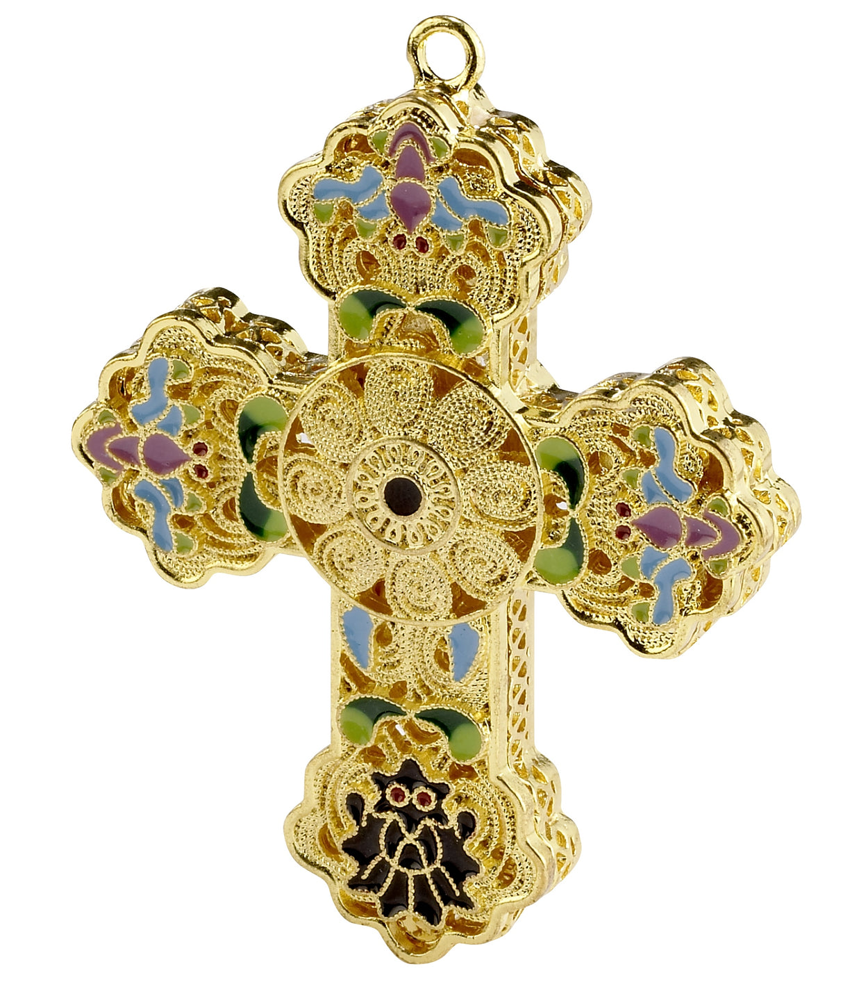 Gold & Purple Fillagree Cross Ornament