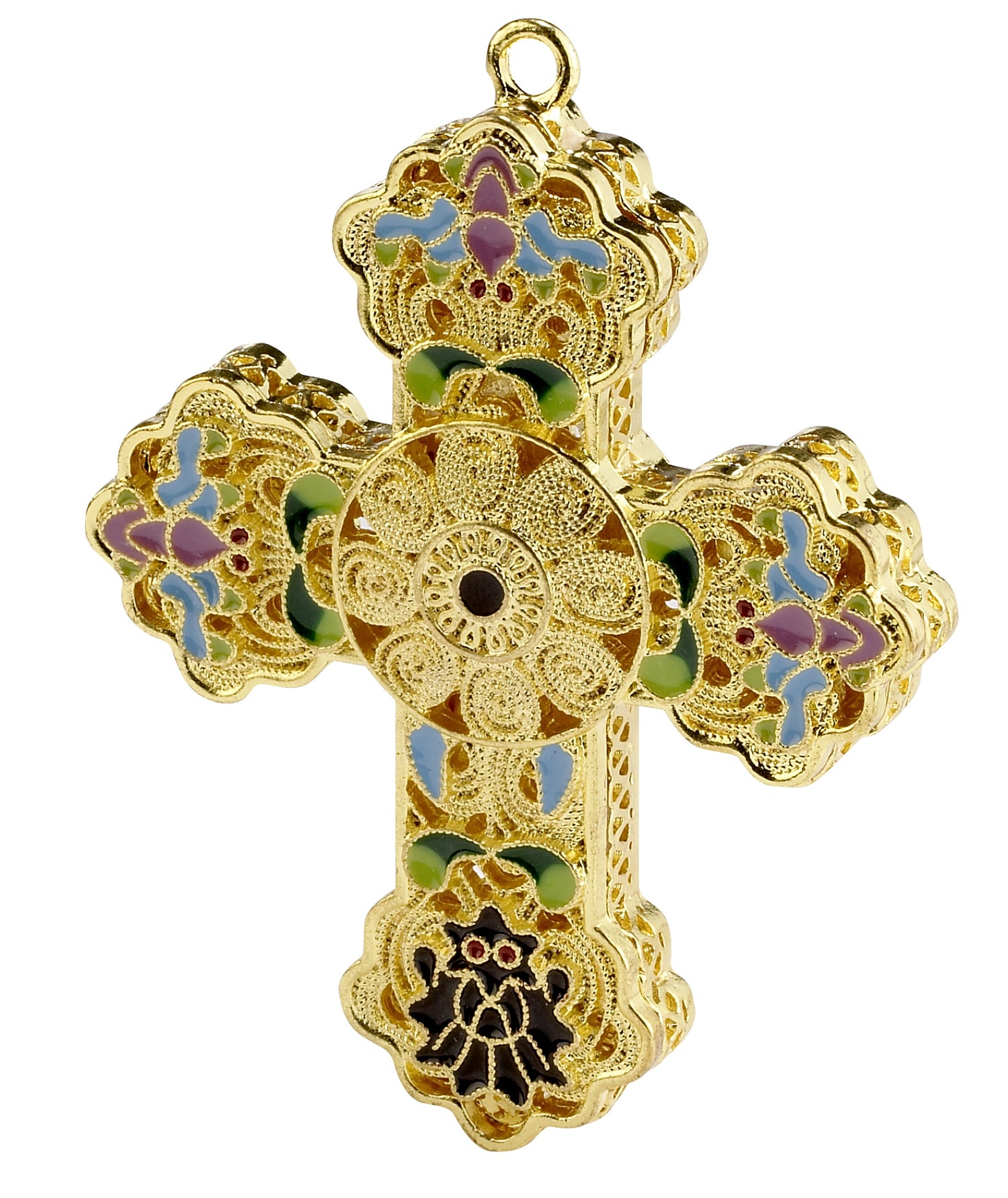 Gold & Purple Fillagree Cross Ornament