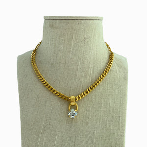 Twisted Gold Circle Chain Necklace