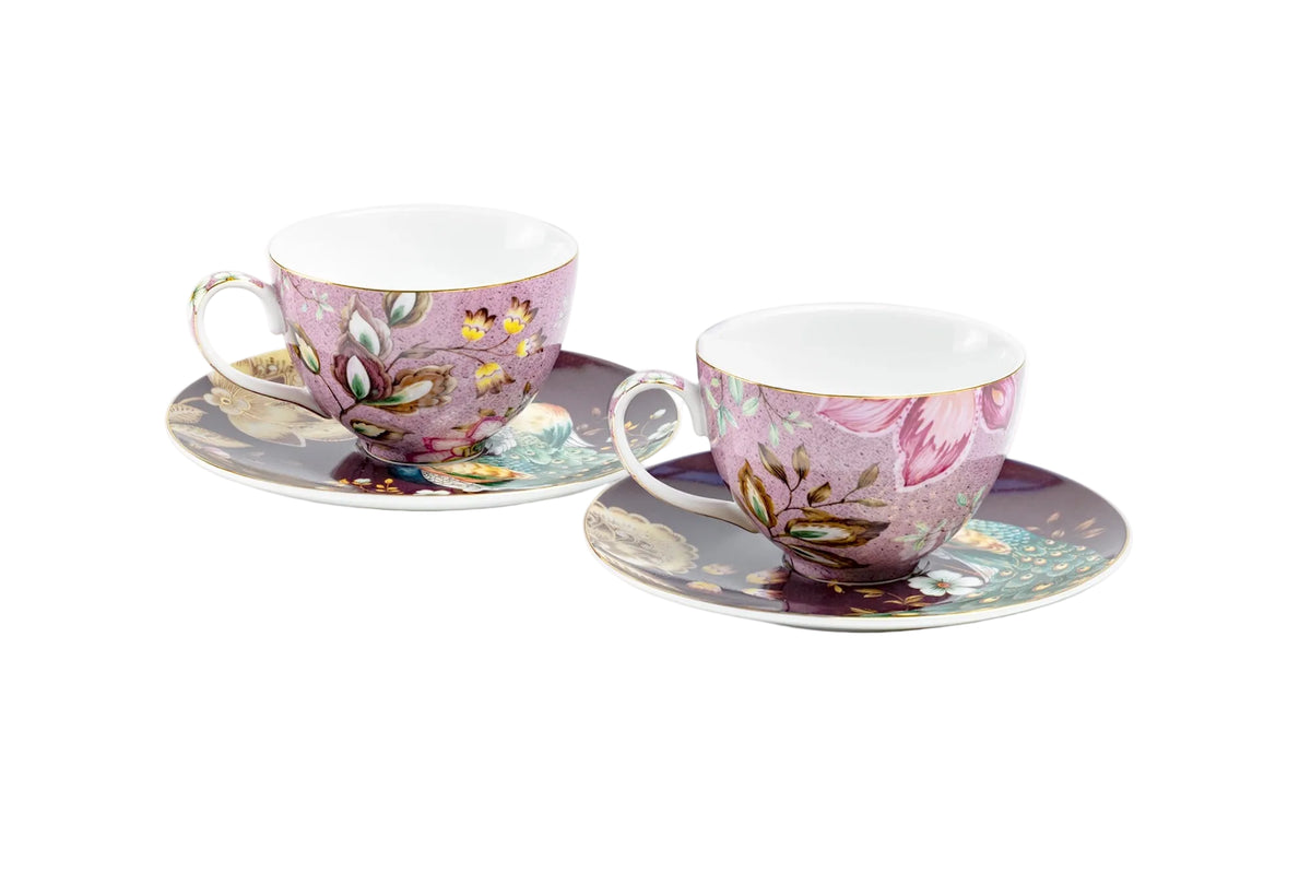 Peacock Lotus Garden Cup & Saucer Set