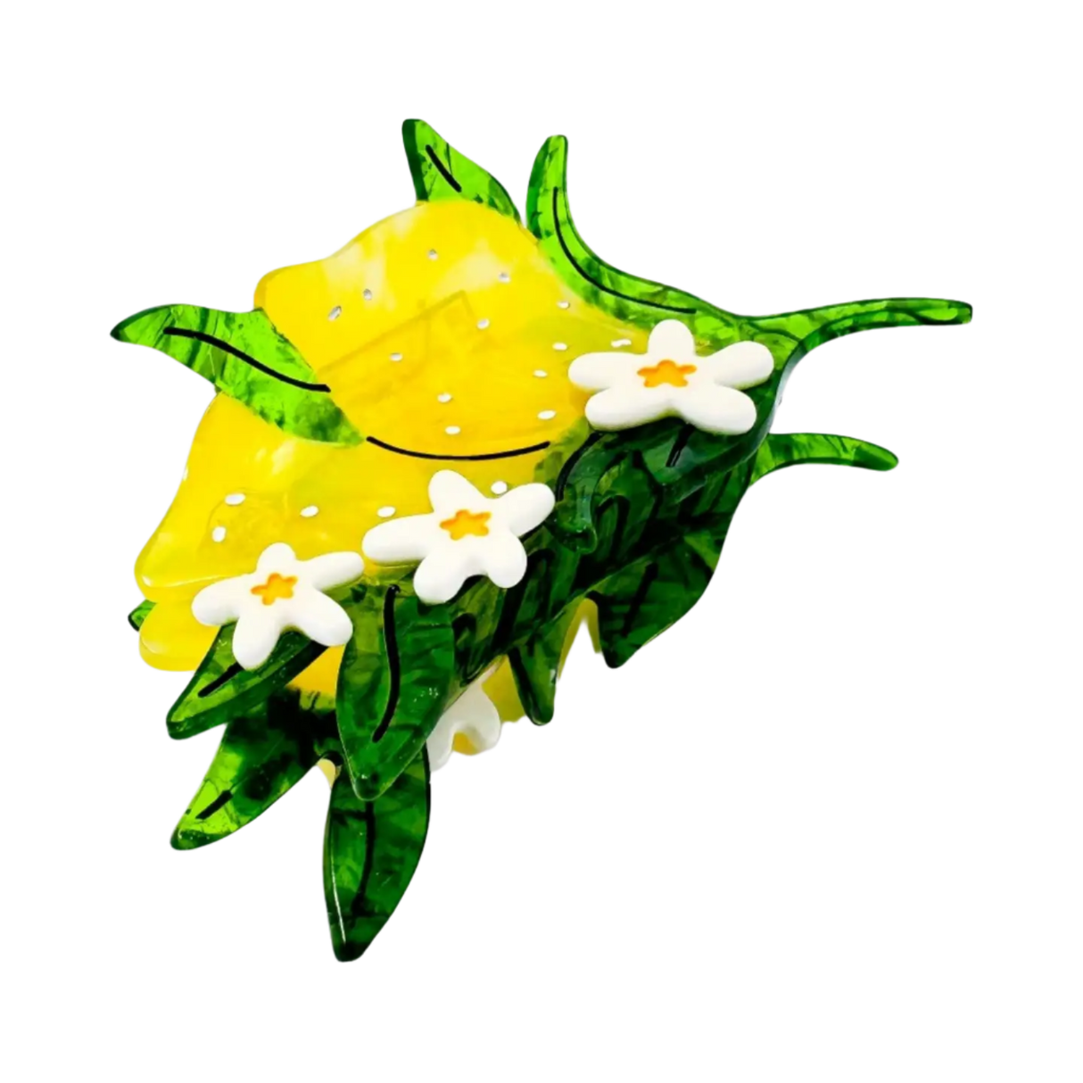 Lemon & Flowers Hair Clip