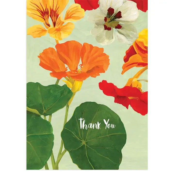 Thank You Nasturtium Single Greeting Card