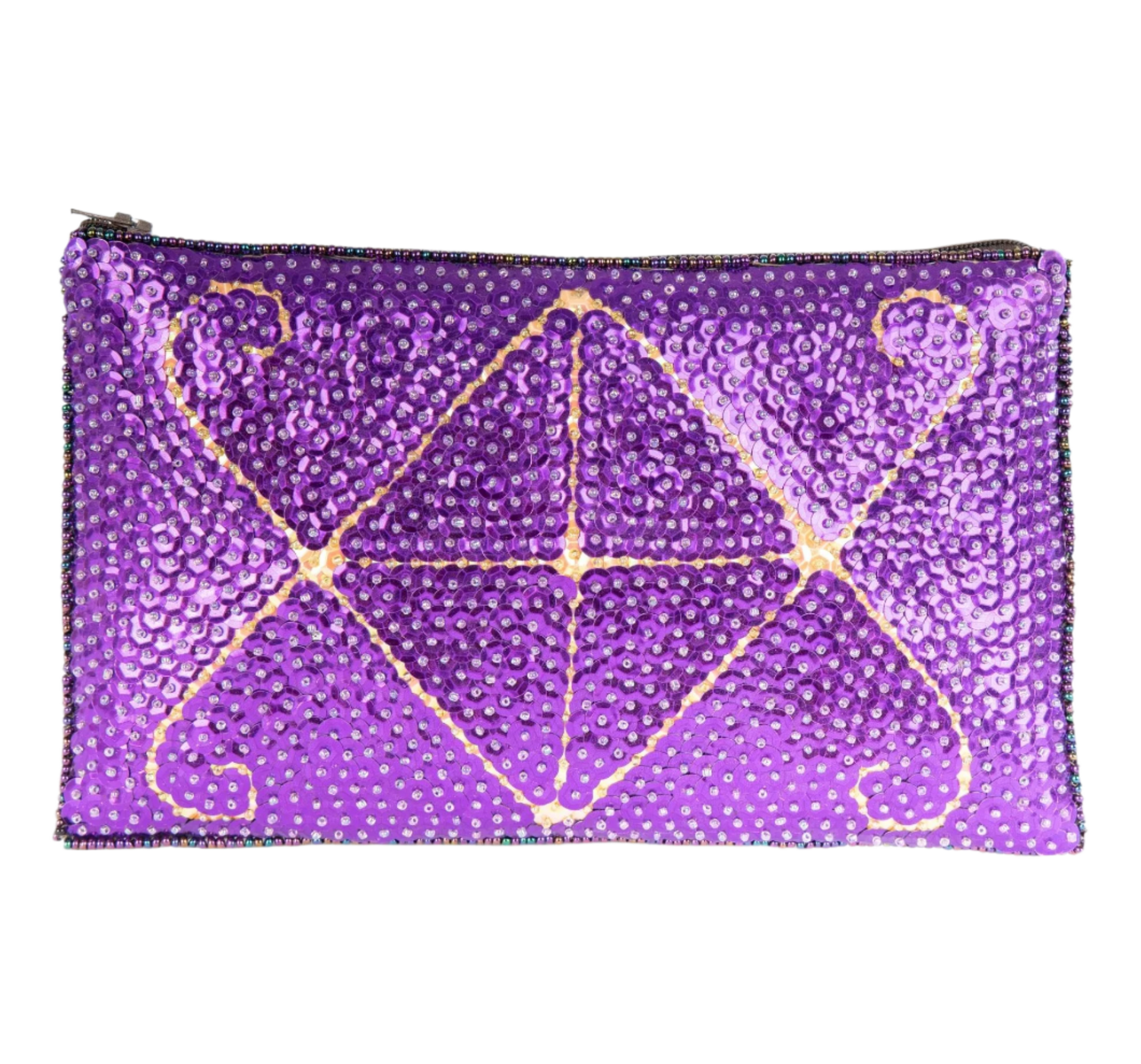 Purple & Blush Haitian Beaded Clutch