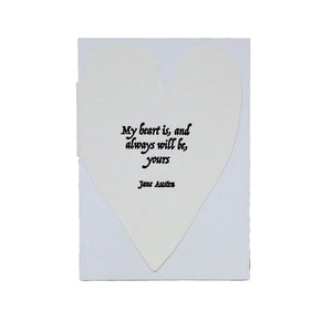 "My Heart" Jane Austen Heart Single Card
