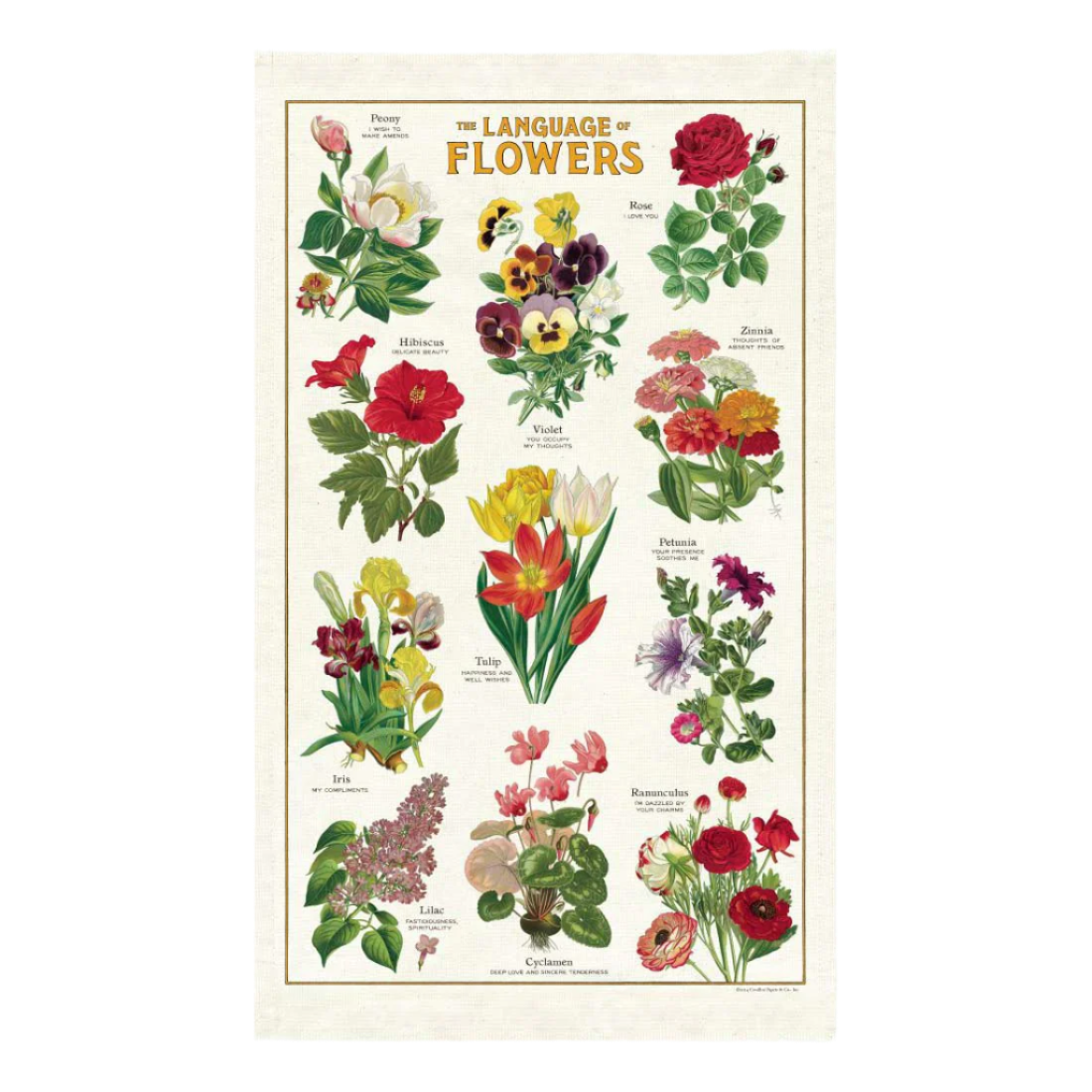 Language of Flowers Tea Towel