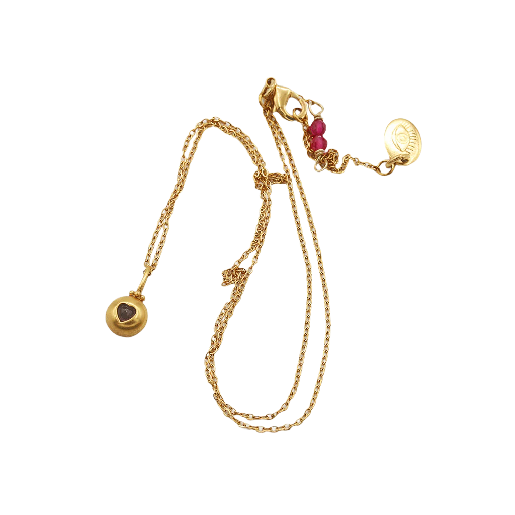 Sacha Mini Heart Garnet Necklace