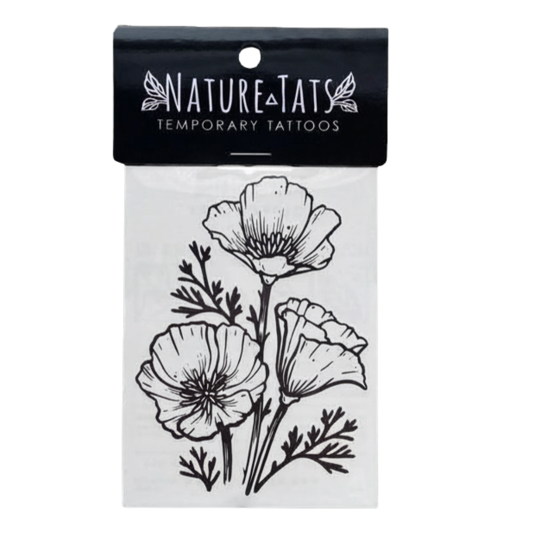 Golden Poppy Temporary Tattoo