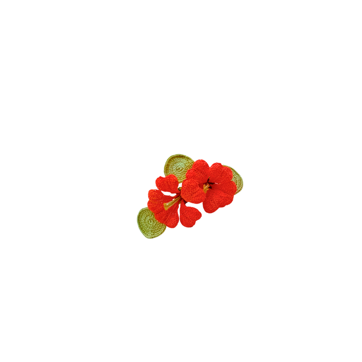 Crochet Nasturtium Bloom Cluster Brooch