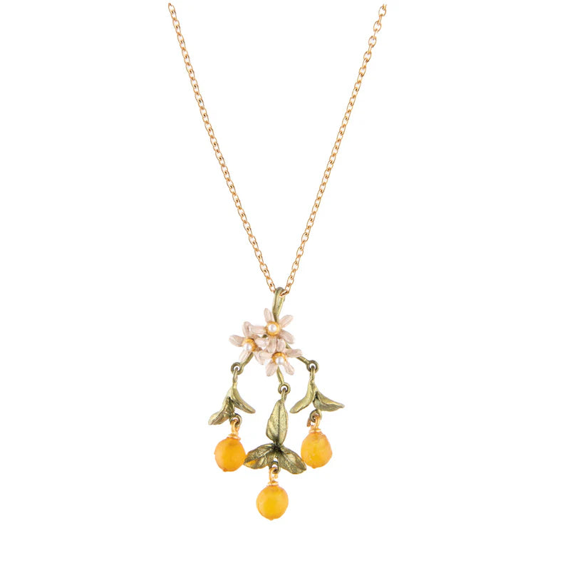 Dainty Orange Blossom Pendant Necklace