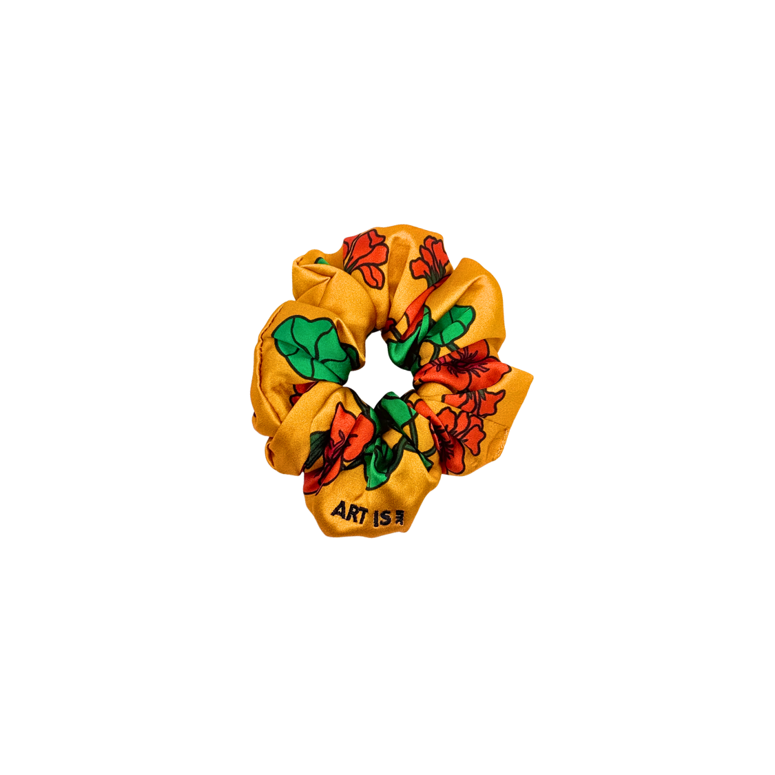 Sunset Nasturtiums Silk Scrunchie