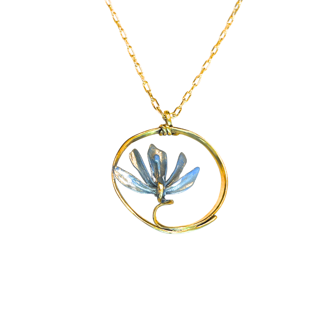 Blue Lavish Lotus Necklace