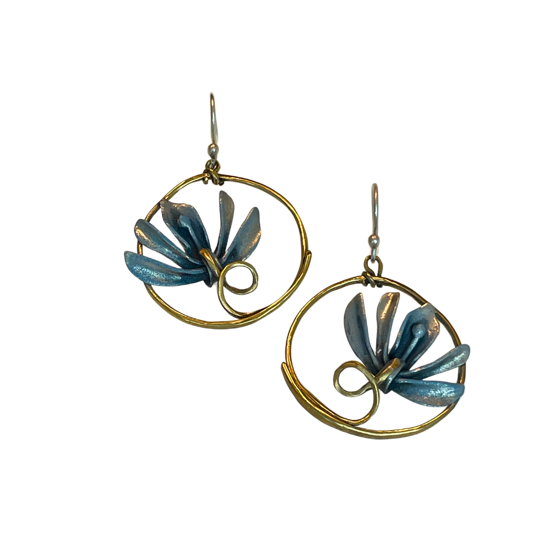 Blue Lavish Lotus Earrings