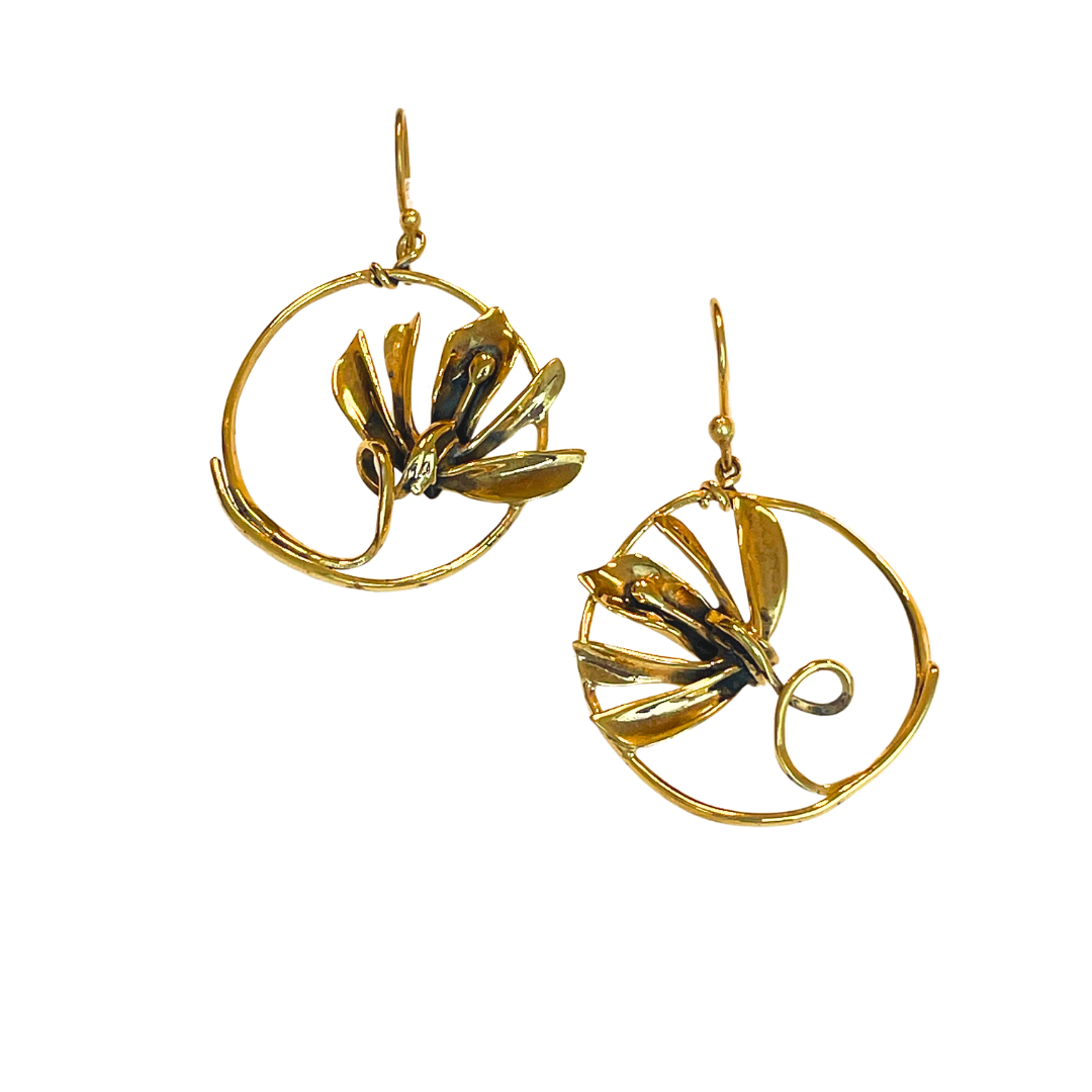 Gold Lavish Lotus Earrings