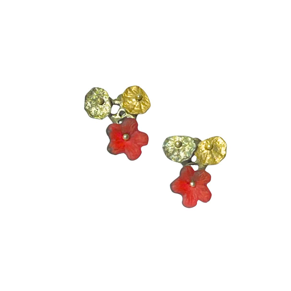 Nasturtium Cluster Post Earrings