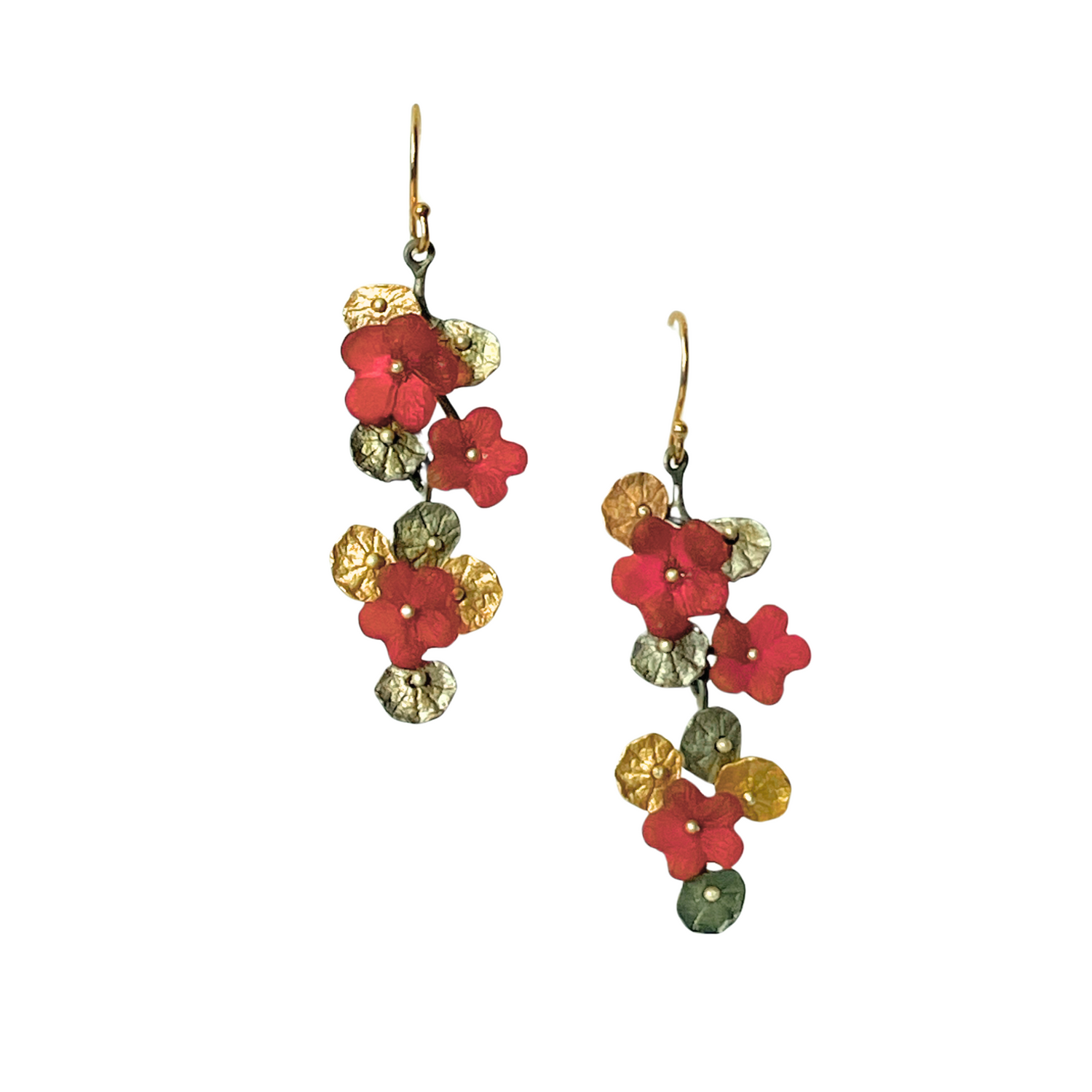 Nasturtium Cluster Drop Earrings