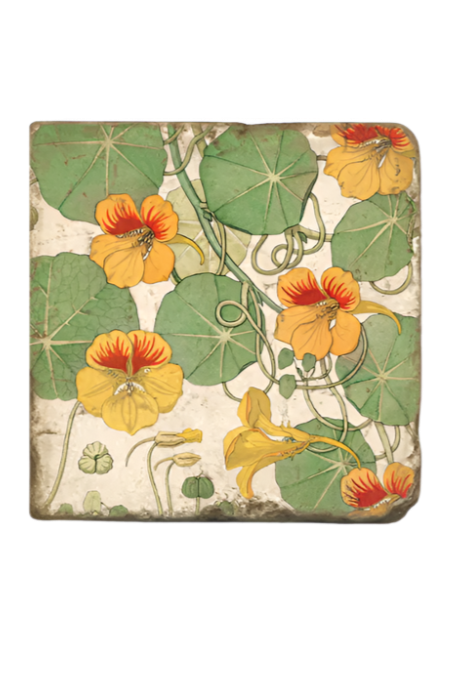 Yellow Cluster Nasturtium Coaster