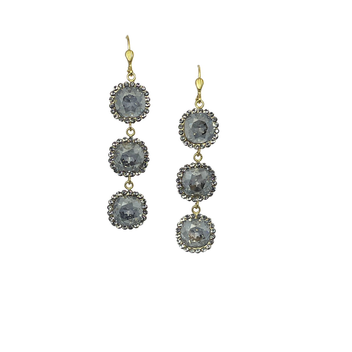 Triple Crystal Earrings