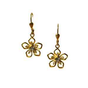 Dainty Gold Flower Earrings