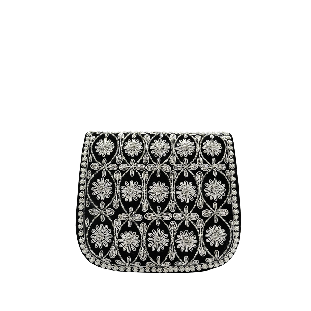 Black Velvet Saddle Purse