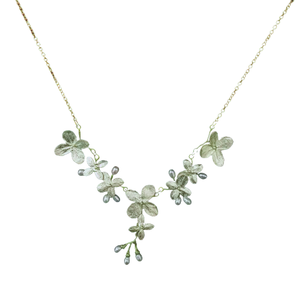 White Hydrangea Statement Necklace