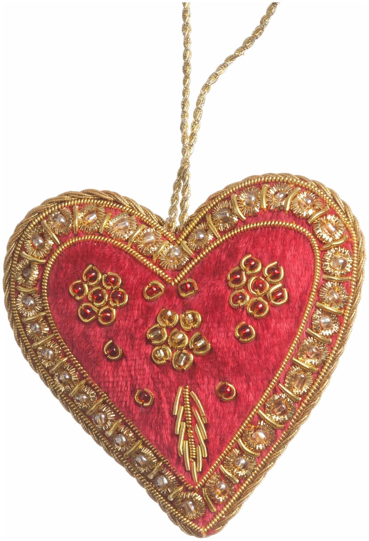 Beaded Velvet Heart Ornament