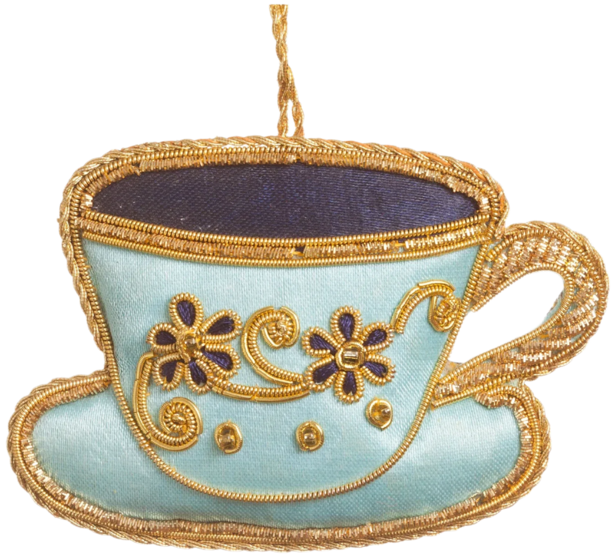 Blue Satin Teacup Ornament