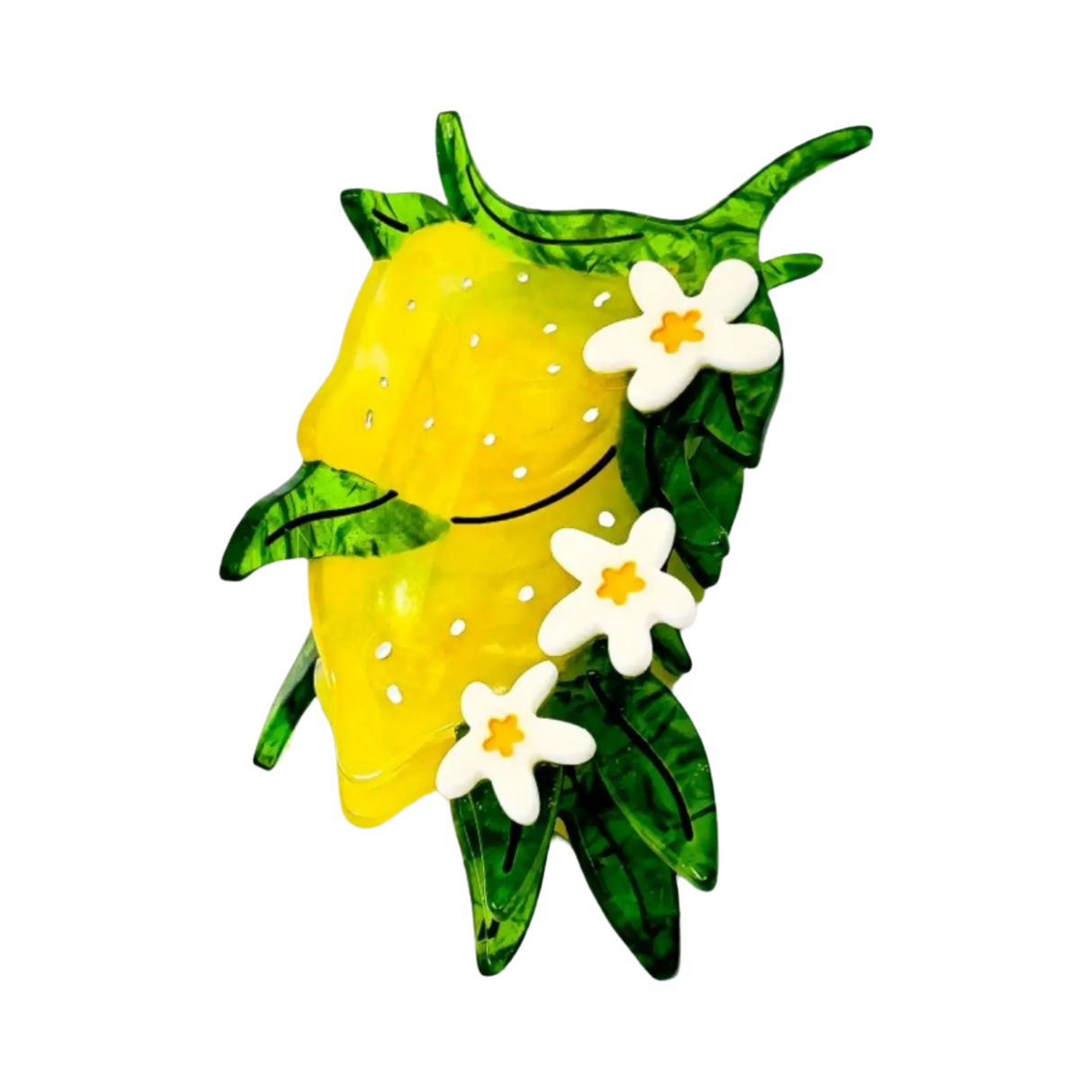 Lemon & Flowers Hair Clip
