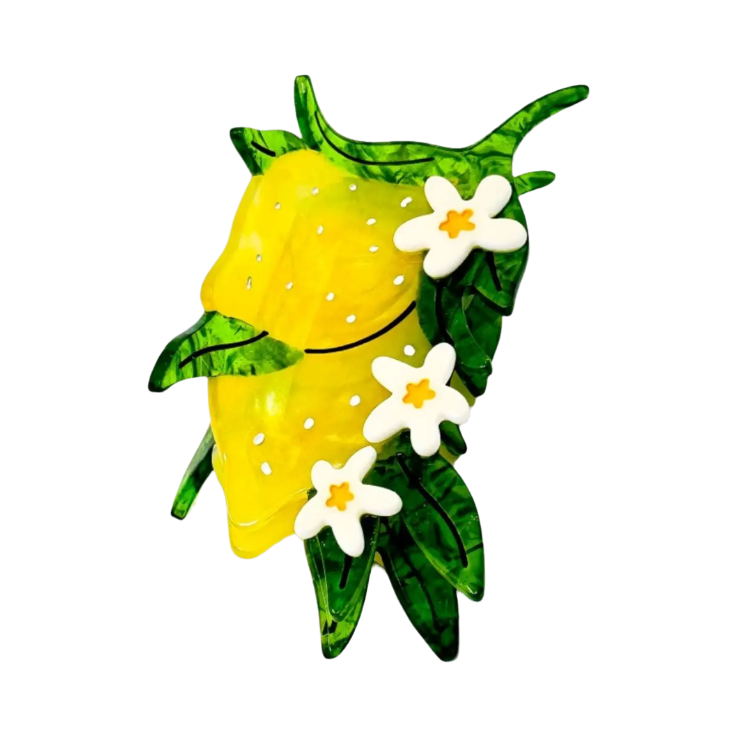 Lemon & Flowers Hair Clip