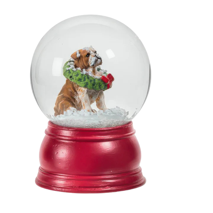 Holiday Bulldog Snow Globe