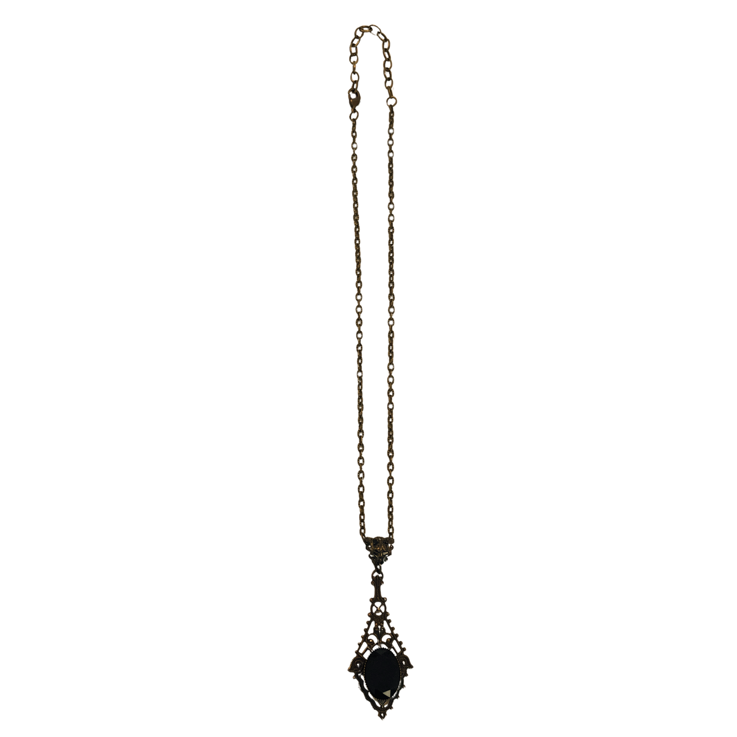 Faceted Black Onyx Pendant Necklace