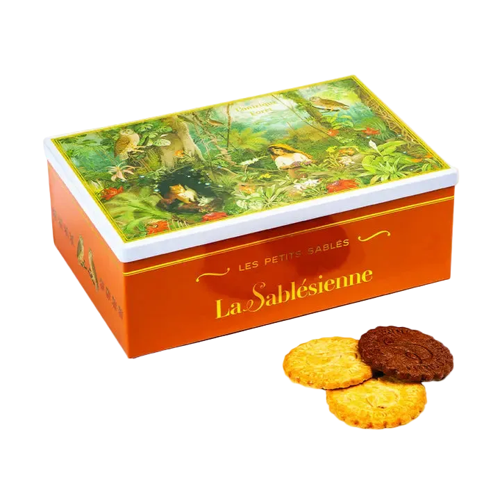 Chocolate & Apricot Shortbread Cookies L'onirique Forêt Tin