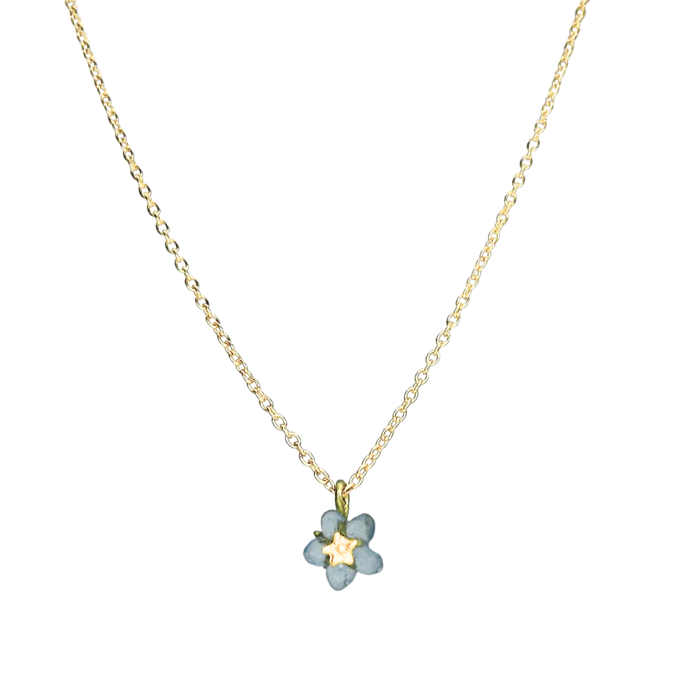 Forget Me Not Single Flower Pendant Necklace