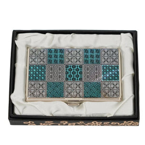 Checkers Mother of Pearl Card Inlaid Holder
