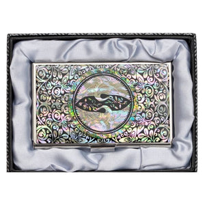 Circle Cranes Mother of Pearl Card Inlaid Holder