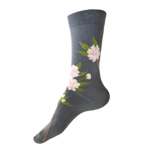 Grey Sakura Socks