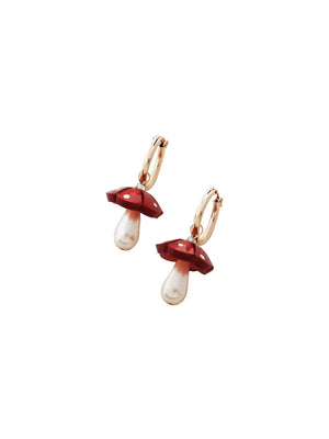 Mushroom Hoop Earrings