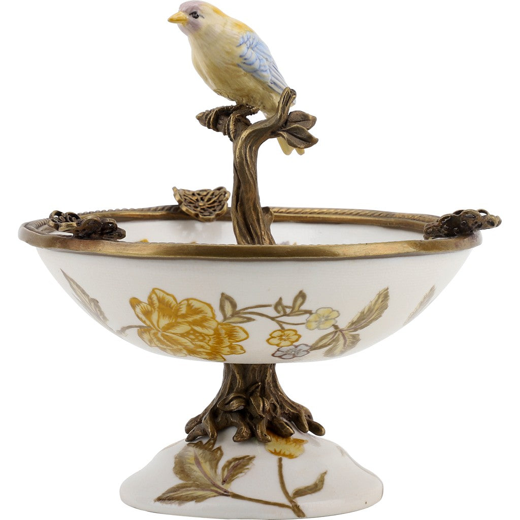 Perched Bird Pedestal Bowl