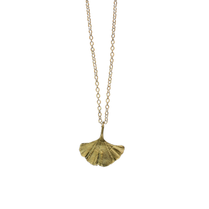 Ginkgo Single Leaf Pendant Necklace