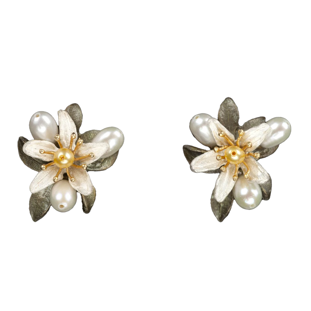 Orange Blossom Clip-On Earrings