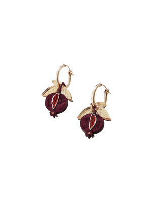 Pomegranate Hoop Earrings