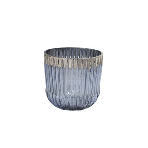 Periwinkle Glass Candle Holder